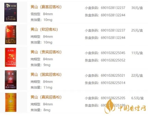 黄山细支香烟有哪些 好抽的黄山细支香烟推荐