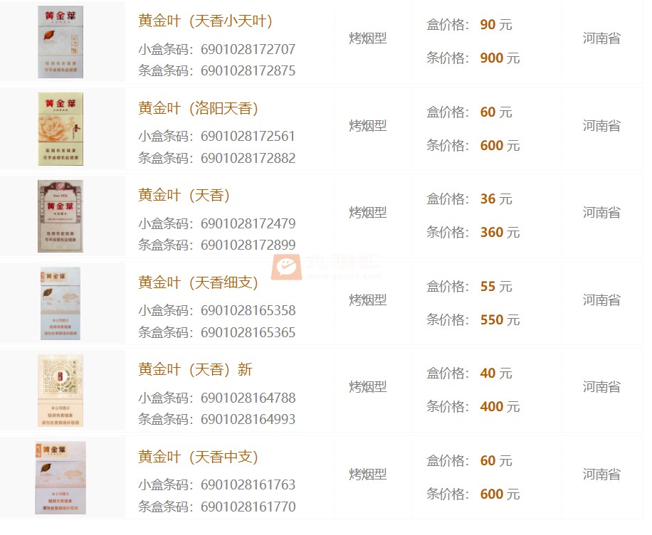 黄金叶天韵香烟价格表图片一览 黄金叶天韵香烟口感评测