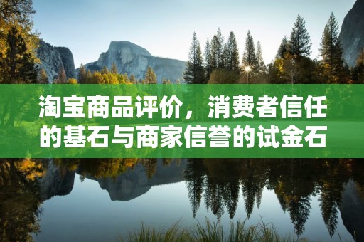 淘宝商品评价，消费者信任的基石与商家信誉的试金石