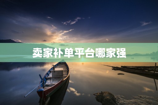 卖家补单平台哪家强