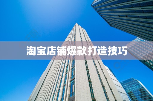 淘宝店铺爆款打造技巧