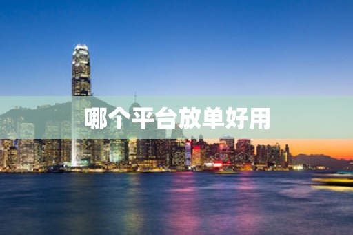 哪个平台放单好用