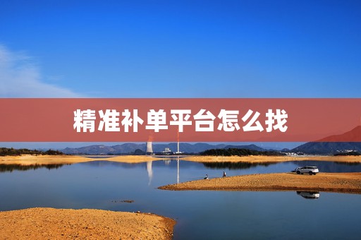 精准补单平台怎么找
