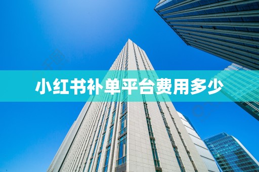 小红书补单平台费用多少