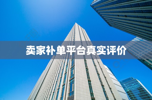 卖家补单平台真实评价