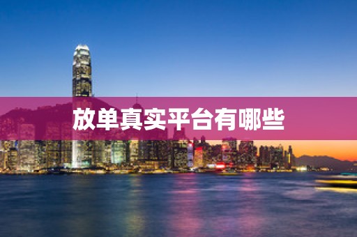放单真实平台有哪些