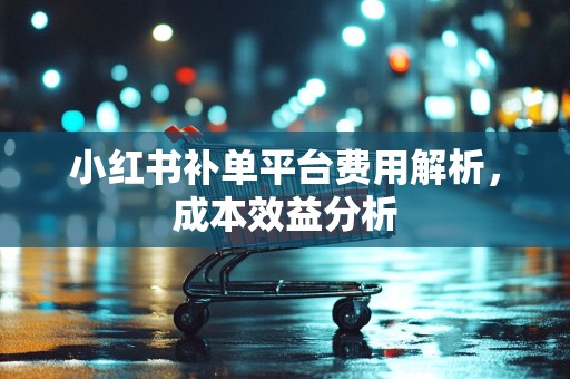 小红书补单平台费用解析，成本效益分析