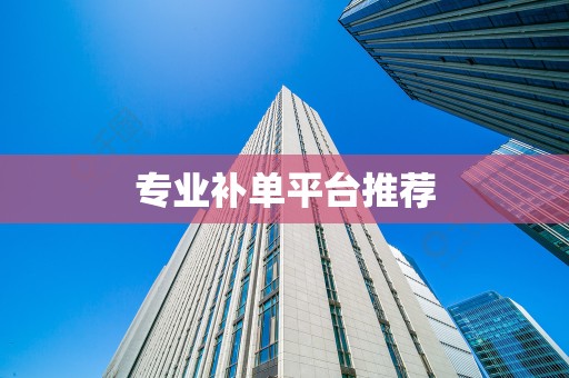 专业补单平台推荐