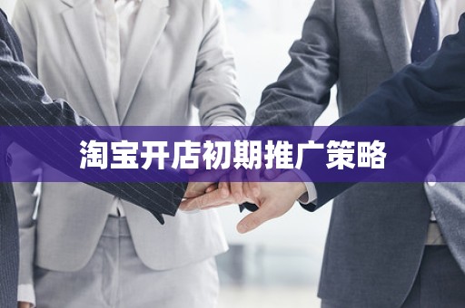 淘宝开店初期推广策略