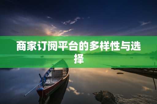商家订阅平台的多样性与选择