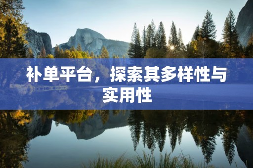 补单平台，探索其多样性与实用性
