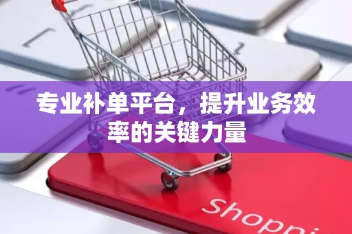 专业补单平台，提升业务效率的关键力量