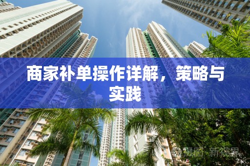 商家补单操作详解，策略与实践