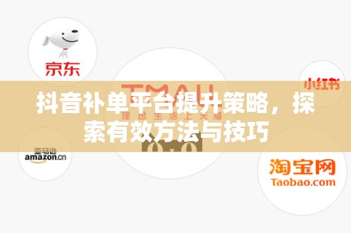 抖音补单平台提升策略，探索有效方法与技巧