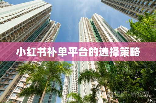 小红书补单平台的选择策略