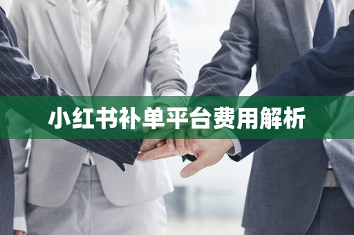 小红书补单平台费用解析