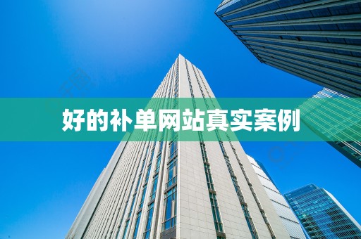 好的补单网站真实案例
