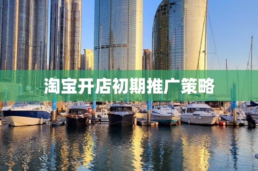 淘宝开店初期推广策略