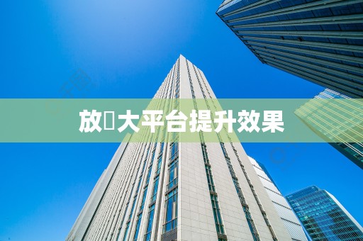 放單大平台提升效果