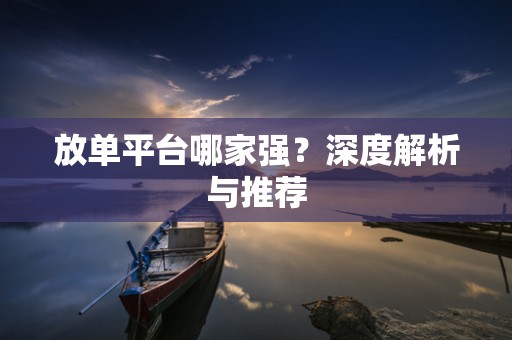 放单平台哪家强？深度解析与推荐