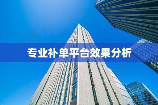 专业补单平台效果分析
