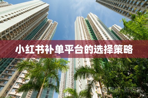 小红书补单平台的选择策略