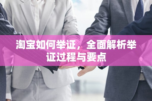 淘宝如何举证，全面解析举证过程与要点