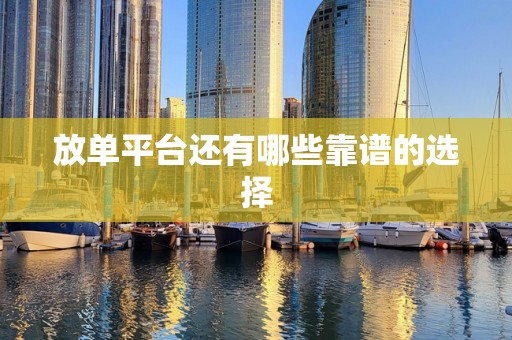 放单平台还有哪些靠谱的选择