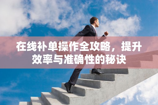 在线补单操作全攻略，提升效率与准确性的秘诀