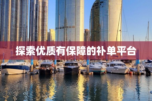 探索优质有保障的补单平台