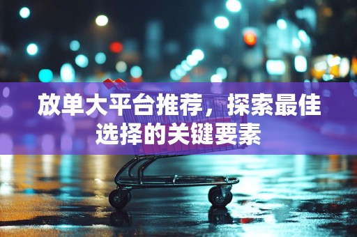 放单大平台推荐，探索最佳选择的关键要素