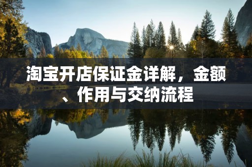 淘宝开店保证金详解，金额、作用与交纳流程
