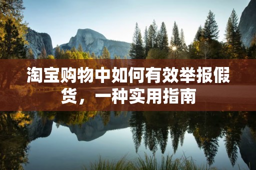 淘宝购物中如何有效举报假货，一种实用指南