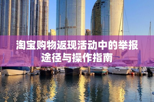淘宝购物返现活动中的举报途径与操作指南