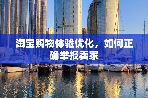淘宝购物体验优化，如何正确举报卖家