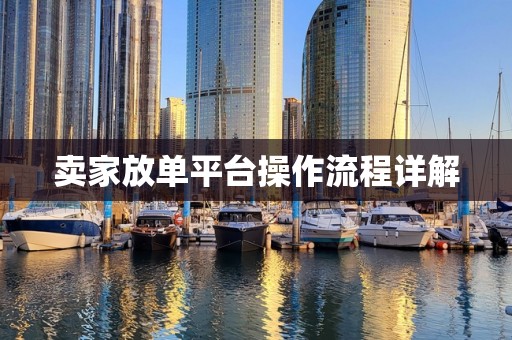 卖家放单平台操作流程详解