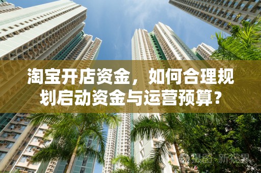 淘宝开店资金，如何合理规划启动资金与运营预算？