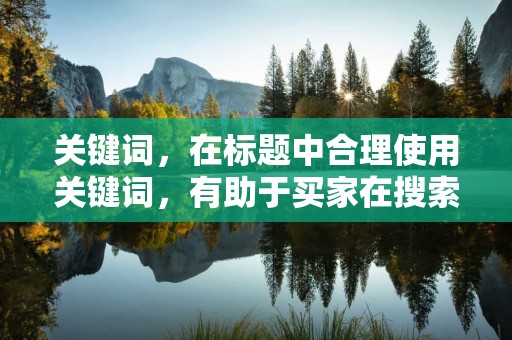 关键词，在标题中合理使用关键词，有助于买家在搜索时找到你的商品