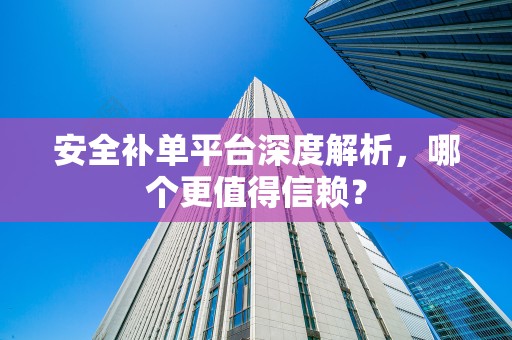 安全补单平台深度解析，哪个更值得信赖？