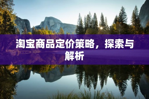 淘宝商品定价策略，探索与解析