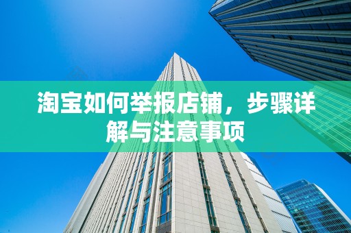 淘宝如何举报店铺，步骤详解与注意事项