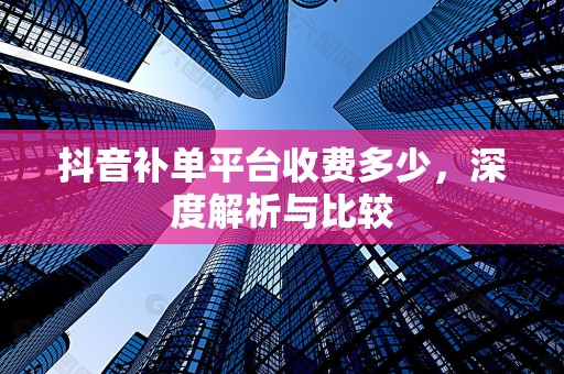 抖音补单平台收费多少，深度解析与比较