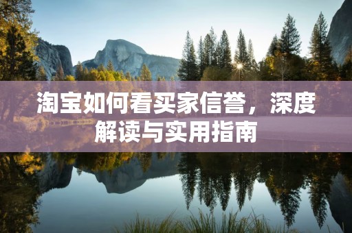 淘宝如何看买家信誉，深度解读与实用指南