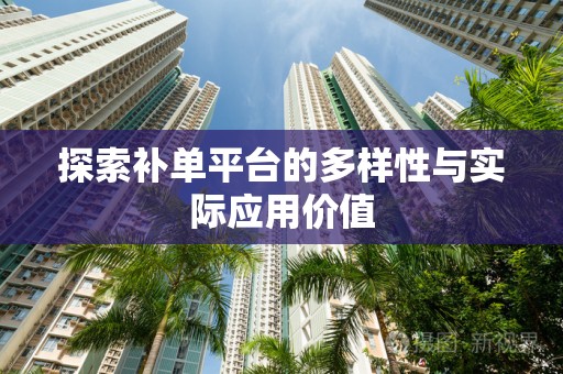 探索补单平台的多样性与实际应用价值