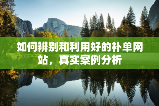 如何辨别和利用好的补单网站，真实案例分析