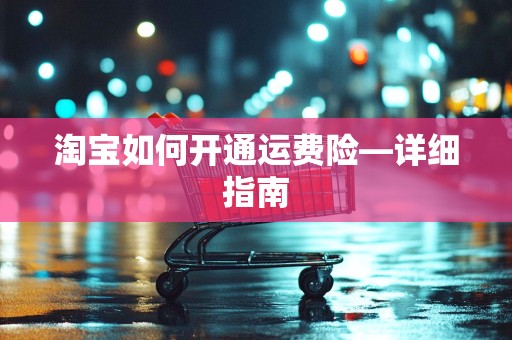 淘宝如何开通运费险—详细指南