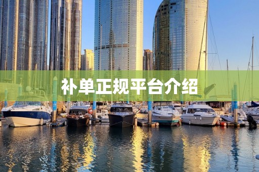 补单正规平台介绍