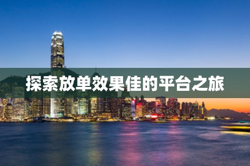 探索放单效果佳的平台之旅