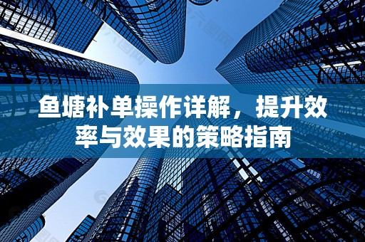 鱼塘补单操作详解，提升效率与效果的策略指南