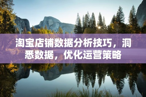 淘宝店铺数据分析技巧，洞悉数据，优化运营策略